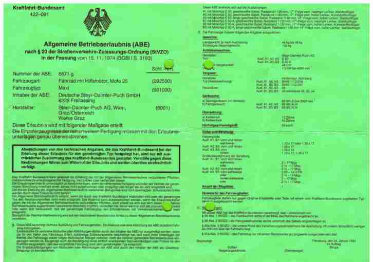 Mofa Steyr Daimler Puch Maxi N Bj. 1984 rot - Original Papiere guter Zustand