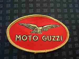 Moto Guzzi Aufnäher sehr wertig Rot mit Gold