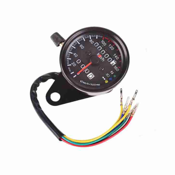 Motorcycle Odometer Speedometer Tachometer Speedo Meter Black LED Backlight