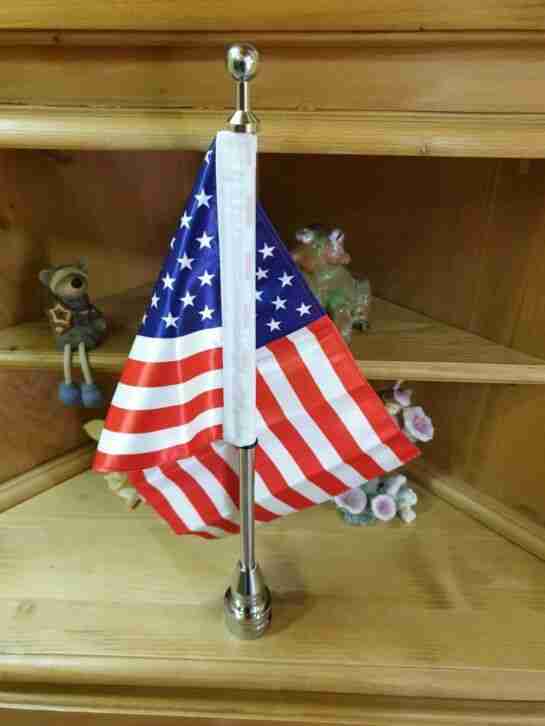 Motorrad American Flagge Fahne 39 cm Fahnenmast Halterung