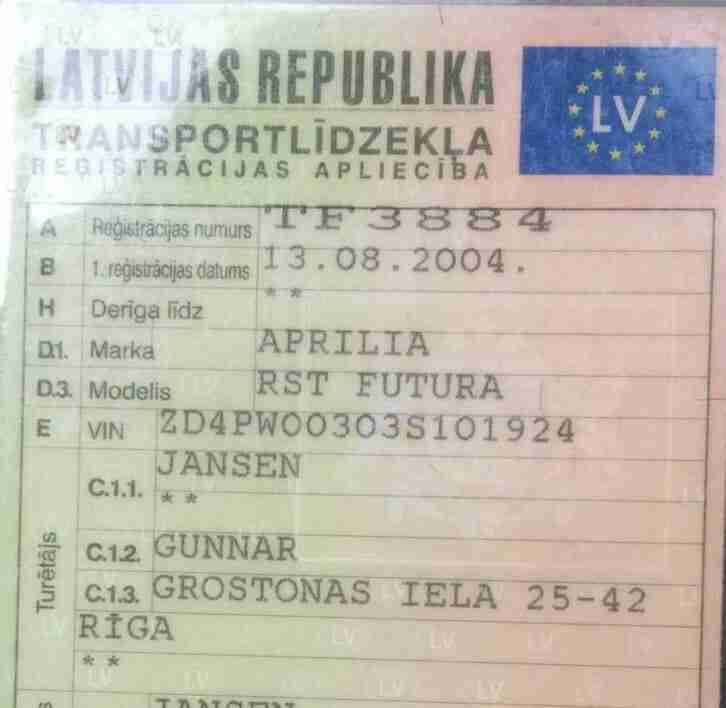 Motorrad Aprillia Futura Bastlerfahrzeug