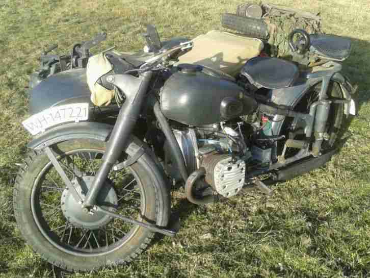 Motorradgespann Wehrmacht M72 Molotov Beiwagen keine R71 R75 Dnepr KS700