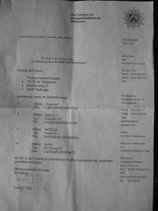 Motorroler Explorer 50 Defekt