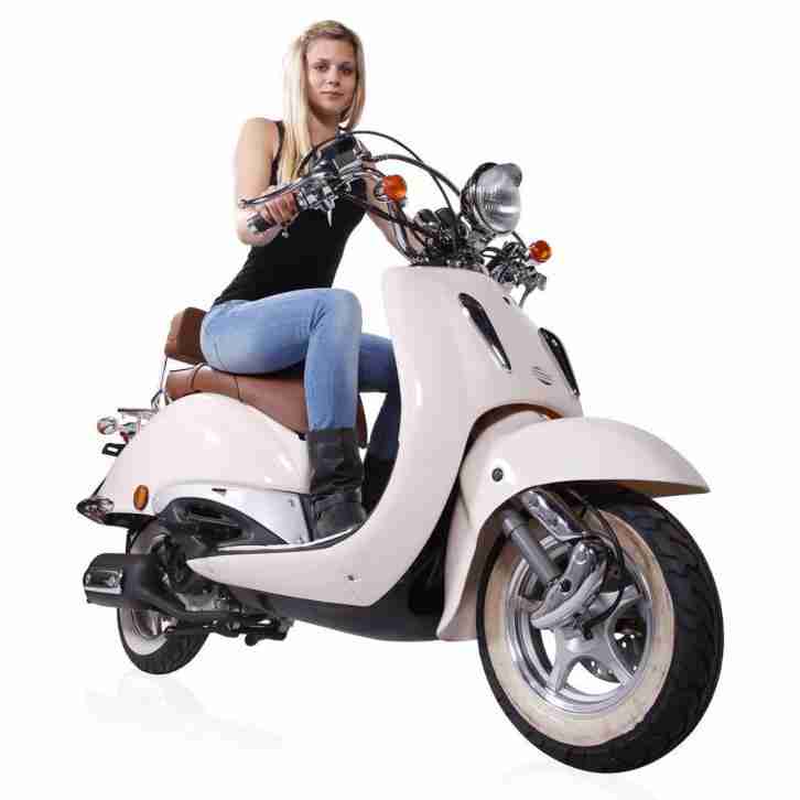 Motorroller Motoworx Titano 50 ccm 45 km/h cremeweiss