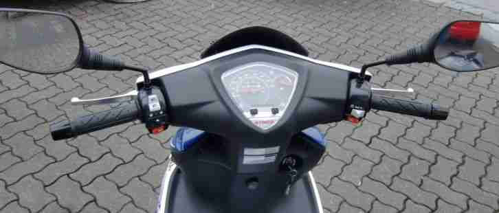 Motorroller Sportroller 50ccm Kymco Super 8 2-Takter blau-weiß NEU