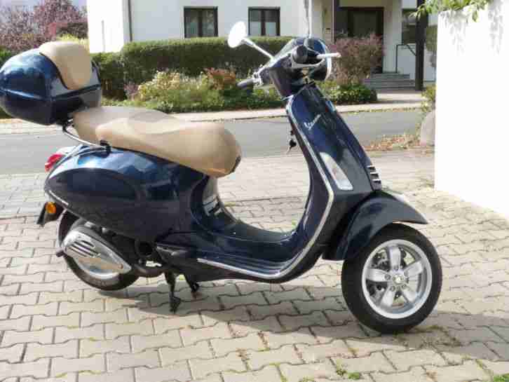 Motorroller Vespa Primavera 50 2T Blau mit Original Case Blau / TOP! Garantie!