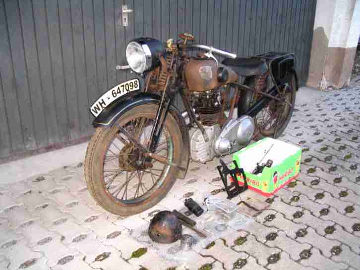 NSU OSL 201 mit offenen Ventilen Baujahr 1936 sehr selten Vorkriegsmotorrad
