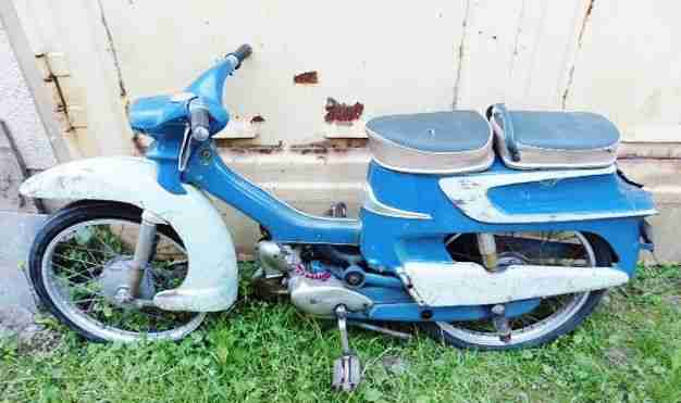 NSU Quickly Modell T Original Lack zum größten Teil 1960 Selten Blau Moped 50er