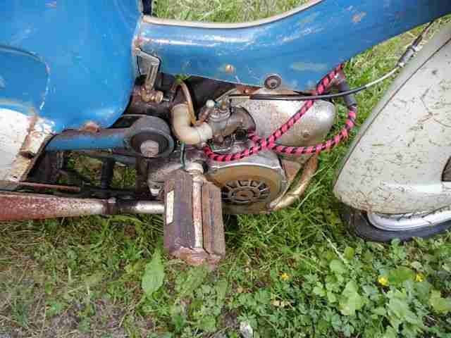 NSU Quickly Modell T Original Lack zum größten Teil 1960 Selten Blau Moped 50er