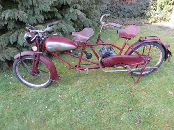 NSU TANDEM 98 cc MOTORAD DOBBELDEKKER 1956