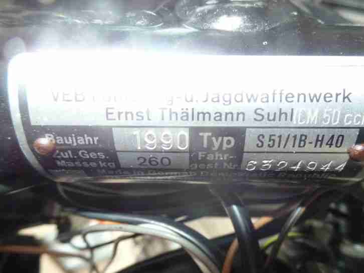 Neuartig!!! Nur 28 Km, für Sammler!!! Simson S51 / 1 B