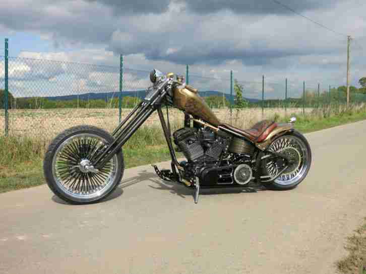 Old School Highneck Chopper Custombike Harley Custom Bike - NEUAUFBAU