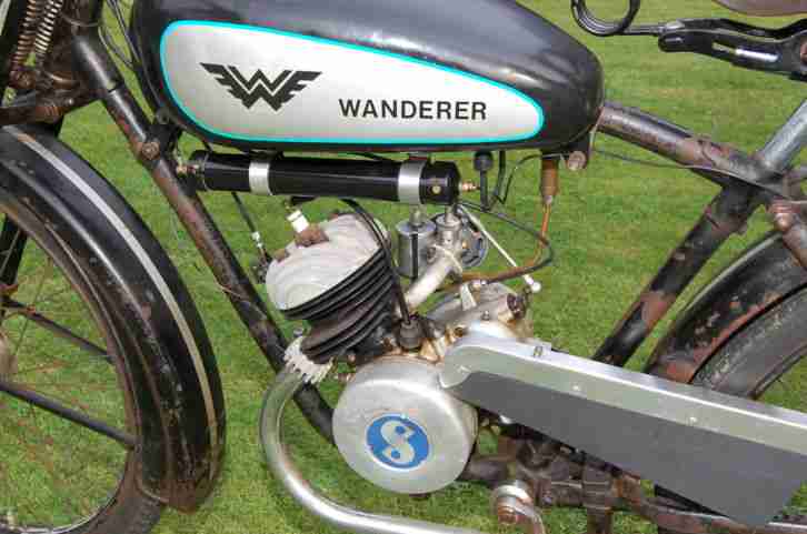 Oldtimer Fahrradhilfsmotor Motorfahrrad AS 11 WANDERER 98er Sachs 1936