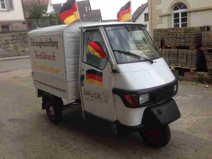Piaggio Ape 50 Werbeträger mit Kastenaufbau Dreirad mit Versicherung Mofa Moped