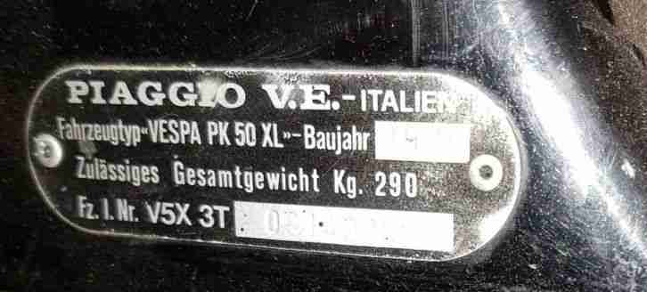 Piaggio Vespa PK 50 XL Motor Roller Oldtimer Youngtimer Scooter 50 ccm BJ 1994