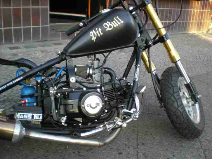 Pocket Bike Rennmaschiene + Brief im Coolen Harley Style