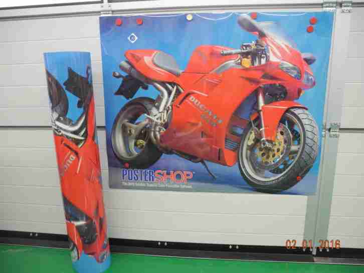 Poster 132 x 109 cm Folie wasserfest Ducati 916