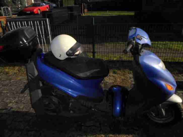 REX 50 Scouter / Roller Blau , Topcase , Helm, Bastlerfahrzeug, Schlachten,