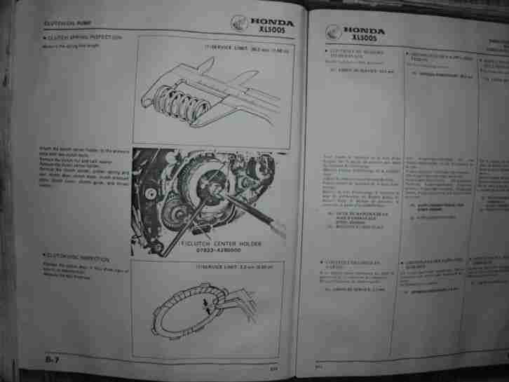 Reparaturanleitung für Honda XL 500S Typ PD01