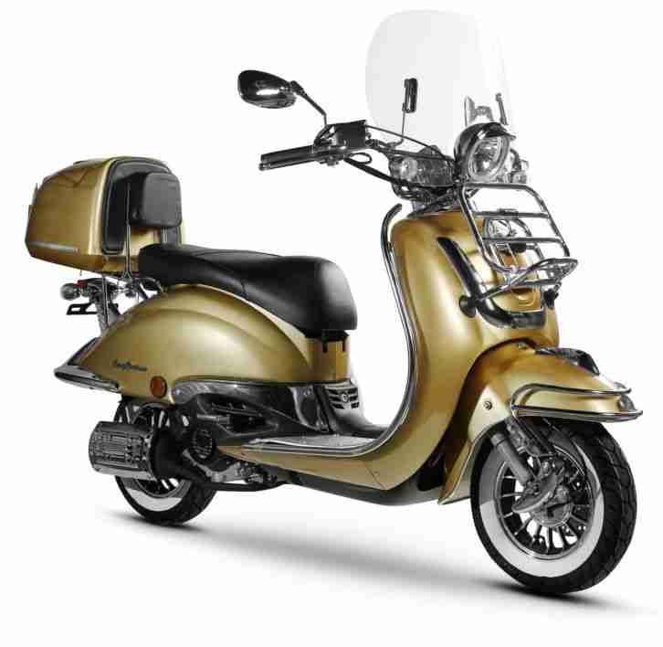 Retro Roller Mofa 25 45 KmH Motorroller 49 50 ccm Moped gold EASYCRUISER 2017