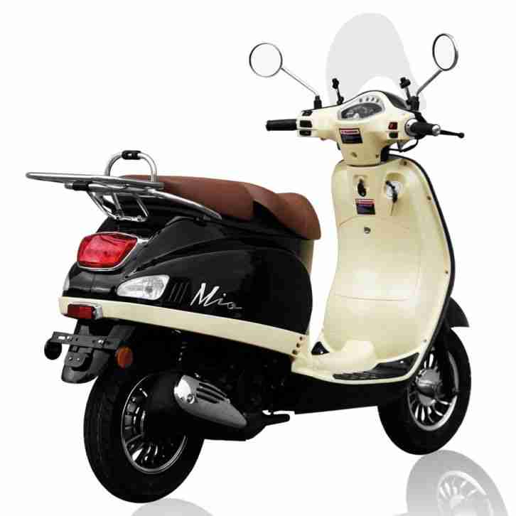 Retroroller Retro Roller NEO Moped Mofa 125 ccm Motorroller schwarz beige neu