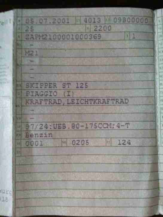 Roller Piaggio Skipper St 125 ccm Bj. 7/2001 - Steuerfrei - rar