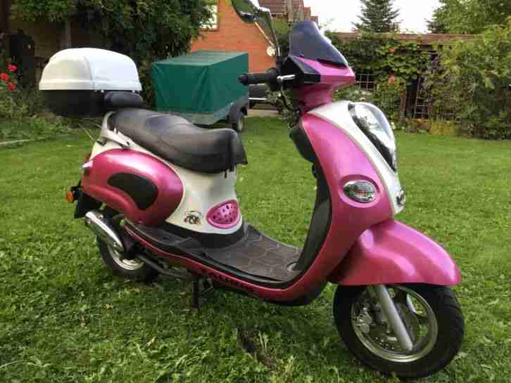 Roller pink - weiß 0 Km 50 ccm für Mädchen Frauen