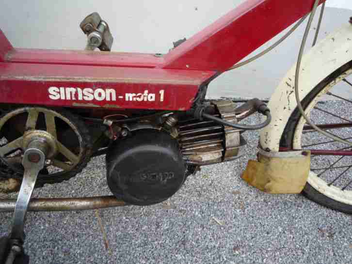 SIMSON Mofa SL1 Bj.1970, der Motor leuft, Fahrtüchtig, Farbe Rot