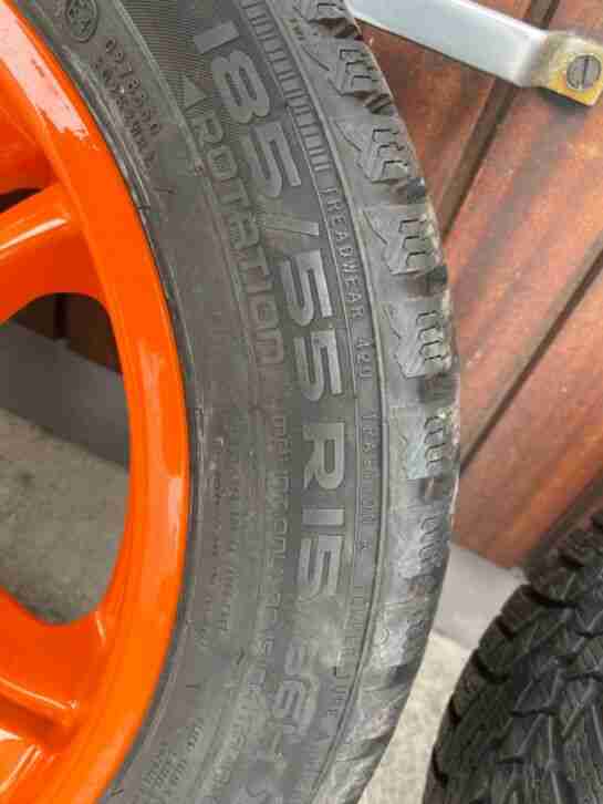 Satz Zender Alufelgen mit fast neuen Nokian WR D4 Winterreifen 185/55 R15