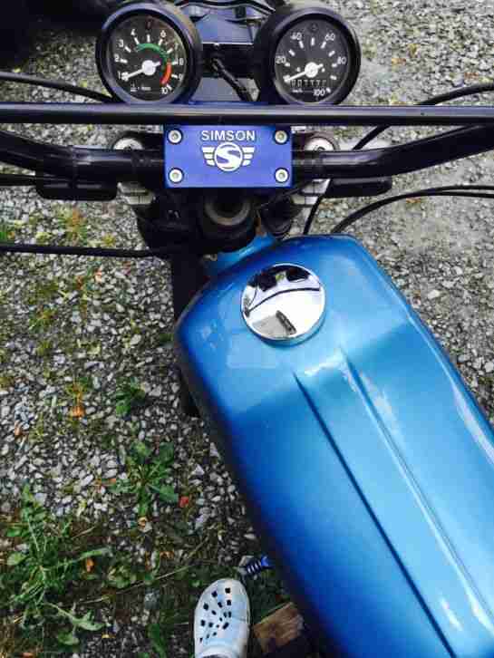 Simson,Enduro,S51,Moped,Mofa,60ccm,4Gang,12V,MZ,ETZ,DDR,viele Extras,blau