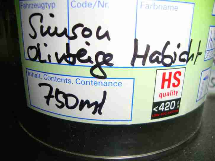 Simson Habicht SR 4-4 2K Lackierung Farbe Acrylfarbe