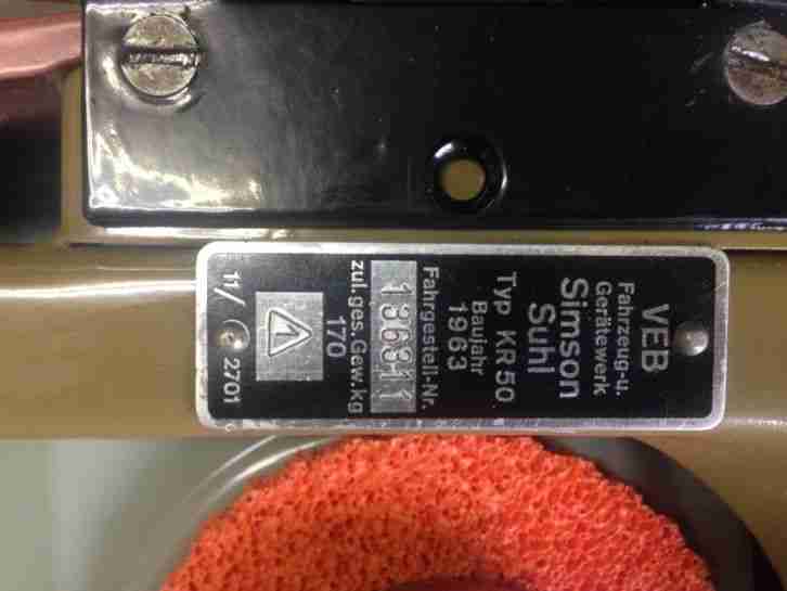 Simson KR50 Restauriert Hammerschlag Rot Vorgänger Vom kR51