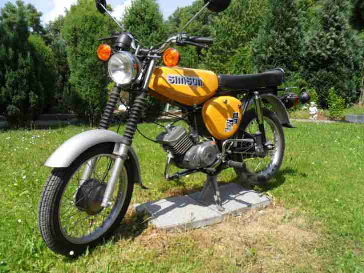 Simson S 51 gelb, saharabraun,, neu aufgebaut - 10 km gelaufen