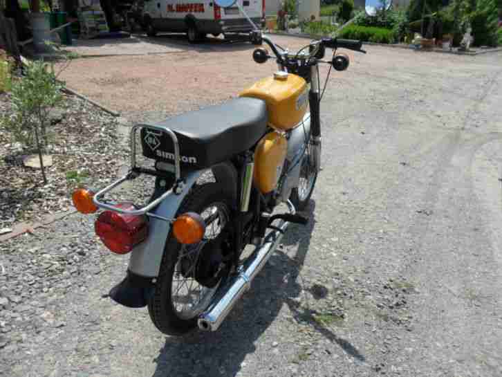 Simson S 51 gelb, saharabraun,, neu aufgebaut - 10 km gelaufen