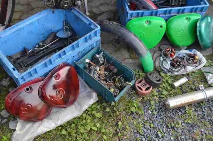 Simson S50 S51 Teile Konvolut Sammlung Wiederaufbau Motor Rahmen Zündung Tank