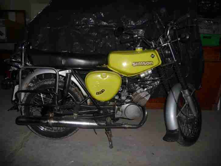 Simson S50 original rapsgelb Motor läuft, alles geht, mit Papieren, DDR Moped