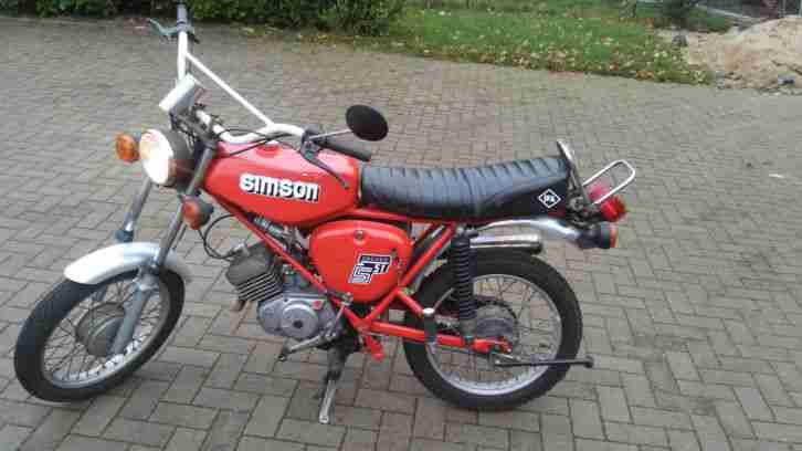 Simson S51 Enduro rot pulverbeschichtet mit Papieren fahrbereit