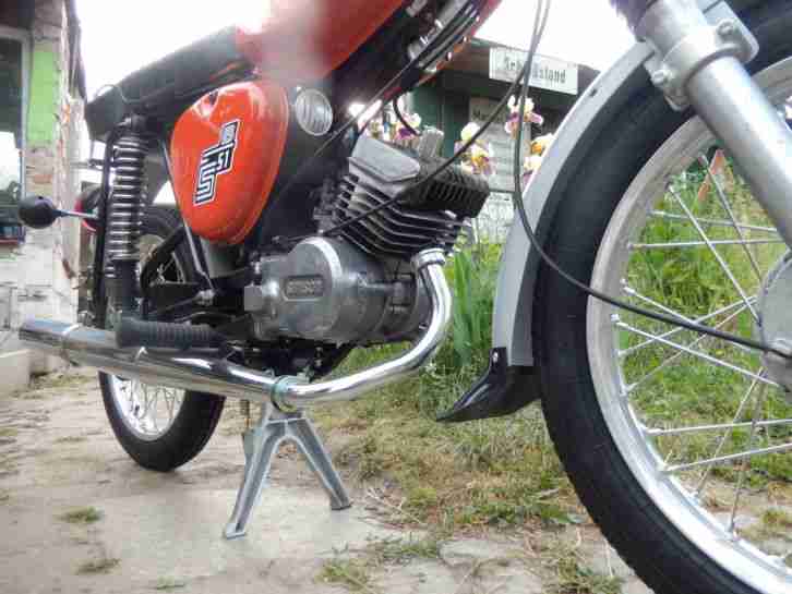 Simson S51 Neuaufbau 4 Gang viele Neu Teile Top Moped mit KBA Bj.85 in rot