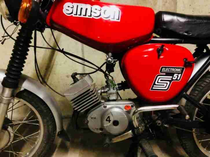 Simson S51 S 51 rot Bj 87 Oldtimer 50ccm 60 kmh dt Versicherung