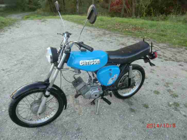 Simson S51N / 3 Gang / läuft / 50ccm / blau/ Baujahr 1982 / mit Video / Ansehen