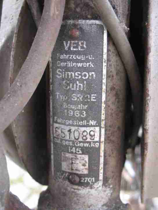 Simson SR 2 E Schuppenfund