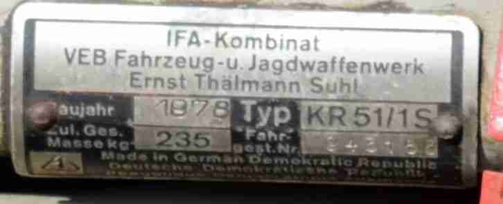 Simson Schwalbe KR 51/1 S Automatik Hycomat Baujahr 1978 rot