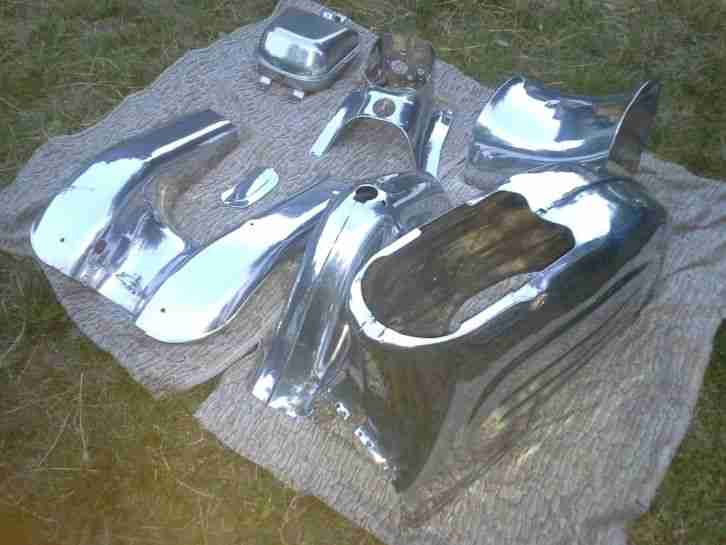 Simson Schwalbe KR 51 komplette verkleidung und tank , Krom Pulver