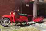 Schwalbe KR Moped mit Anhänger rot Bj