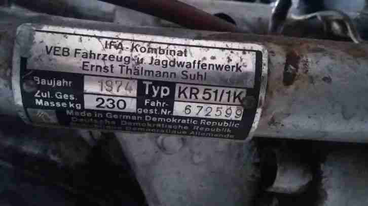 Simson Schwalbe KR51/1 K mit Papieren an Bastler