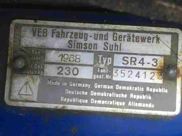 Simson Sperber SR4-3, Scheunenfund