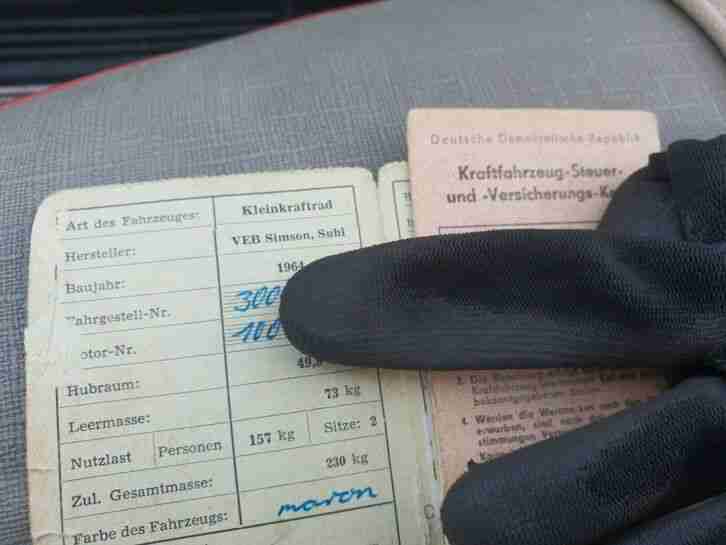 Simson Star SR4 II Baujahr 1964 mit original DDR Papieren fahrbereit