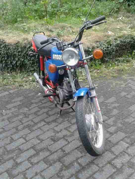 Simson s50b / bj 1975 / blau-rot / springt an / komplett