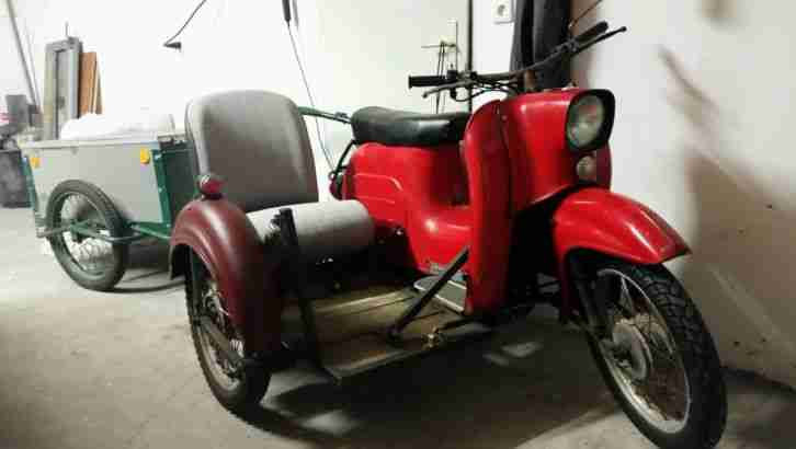 Simson schwalbe kr51/2 mit Beiwagen und Anhänger