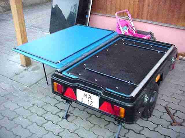 Sqire Anhänger m.Sonderanfertigung Zeltaufbau für HD- oder Goldwing siehe Text